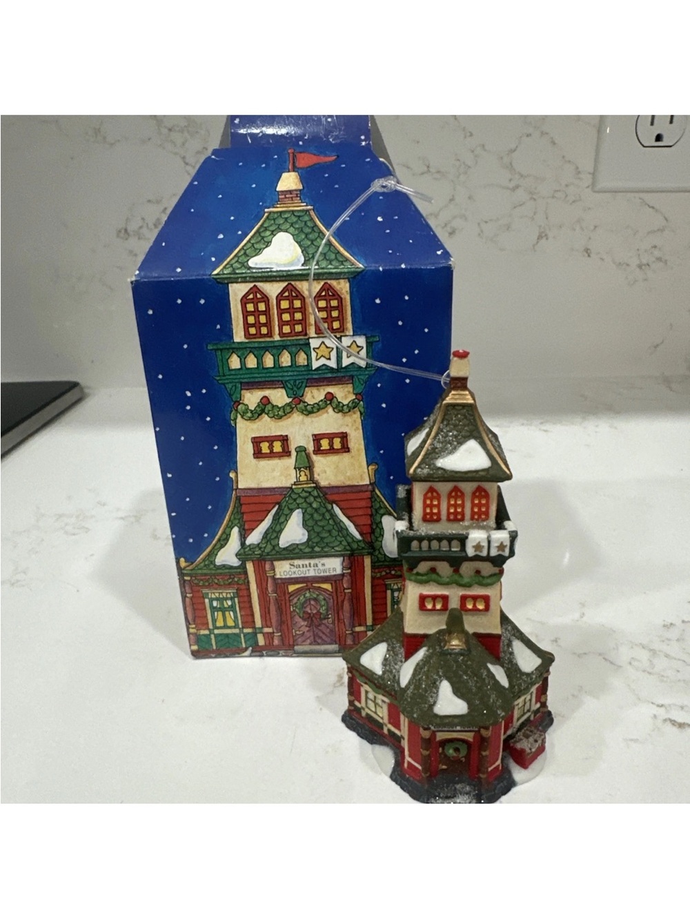Department 56 Heritage Village "Santa's Lookout Tower" Ornament No Flag